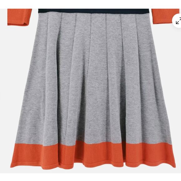 ELIZA J Colorblock Fit & Flare Navy Blue Sweater Dress Career Preppy Size Medium - Picture 5 of 9